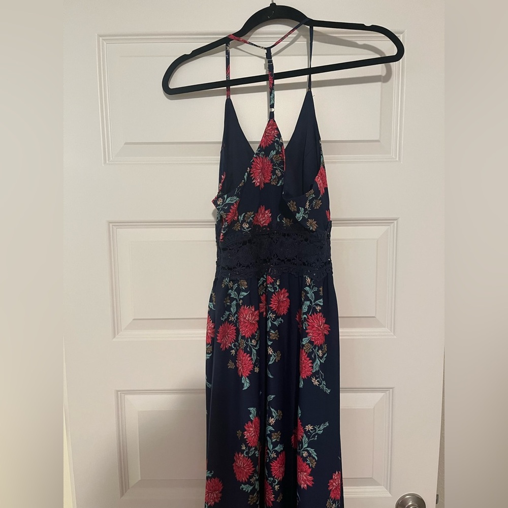Pink Lily Navy Floral Halter Dress